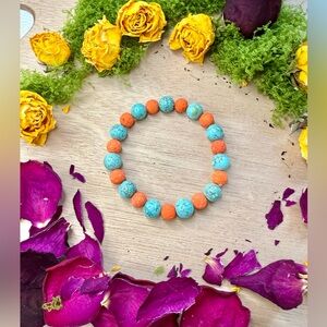 Handmade Howlite & Lava Stone Bracelet